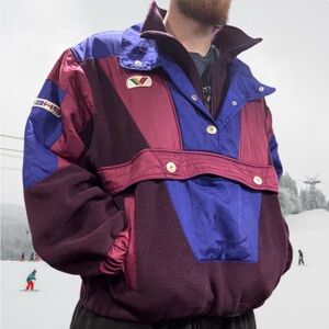 Phenix Sports Vintage 80s/90s Ski Snowboard Jacket, Men’s Medium, Purple Blue
